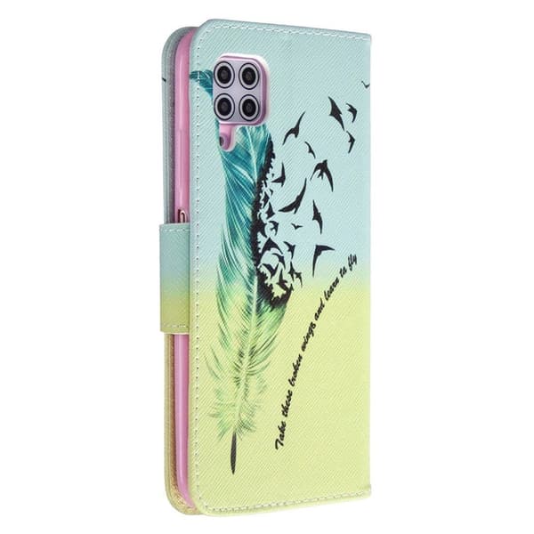 Wonderland Huawei P40 Lite / Nova 6 SE Etui - Fjer Multicolor