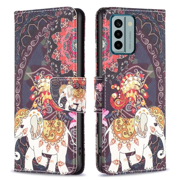 Wonderland Nokia G22 Flip Etui - Blomst og Elefant Multicolor