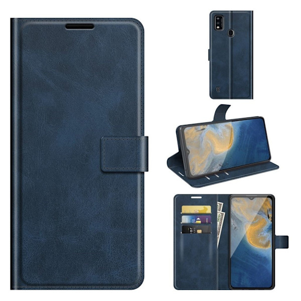 Lompakko Nahkakotelo For ZTE Blade A51 - Sininen Blue