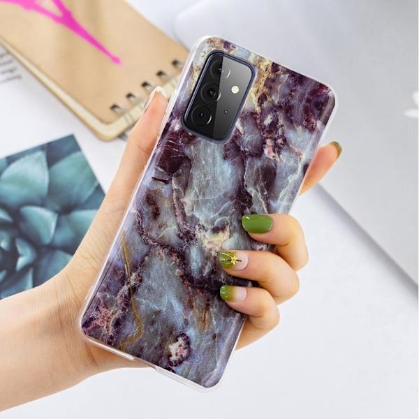 Marble Samsung Galaxy A72 5G Etui - Teal / Sort Marmor Black