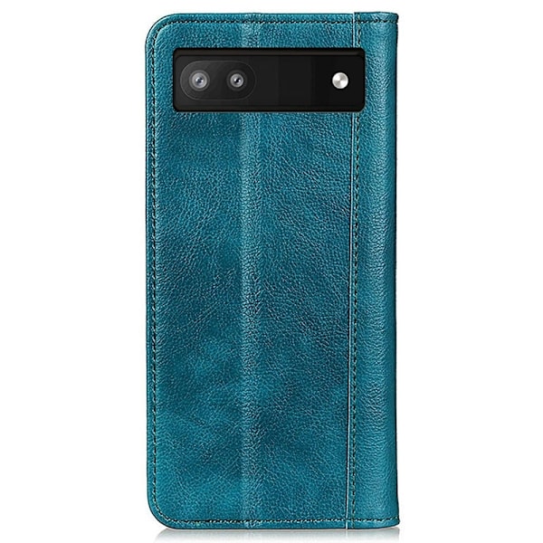 Äkta läder Google Pixel 7a fodral med magnetisk stängning Grön