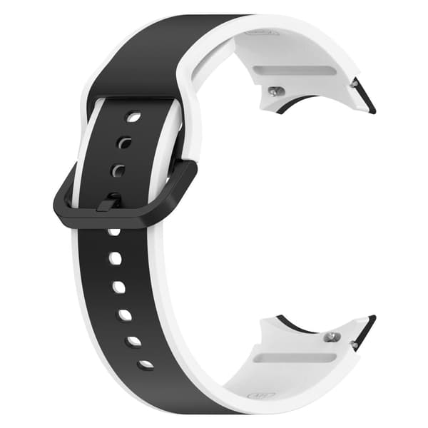Dobbeltfarvet silikoneurrem til Samsung Galaxy Watch 5 / 4 / 3 - Sort / Hvid Black