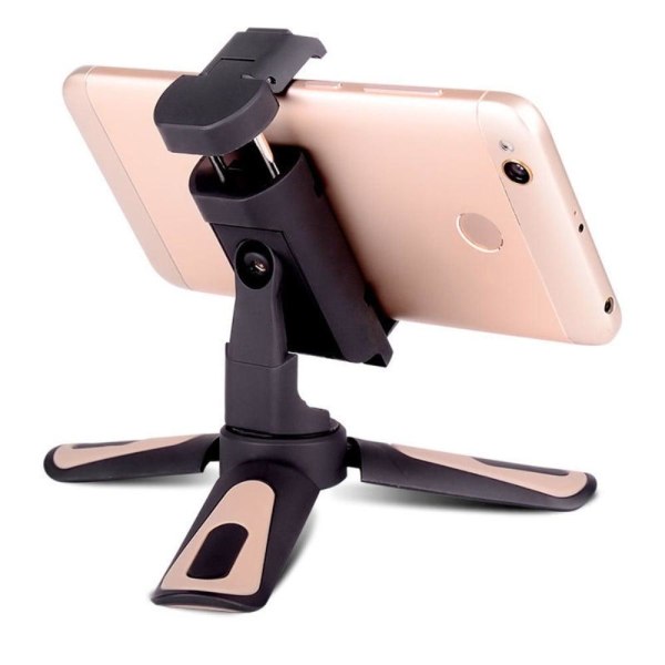 Universal mini foldable phone holder desktop tripod - Khaki Brun
