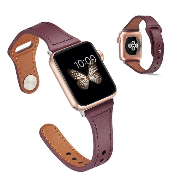 Urrem i ægte læder til Apple Watch Series 6 / 5 44mm - Brun Brown