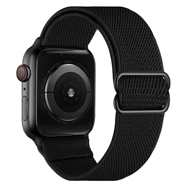 Apple Watch 40 mm elastisk urrem med mønster - Sort Black
