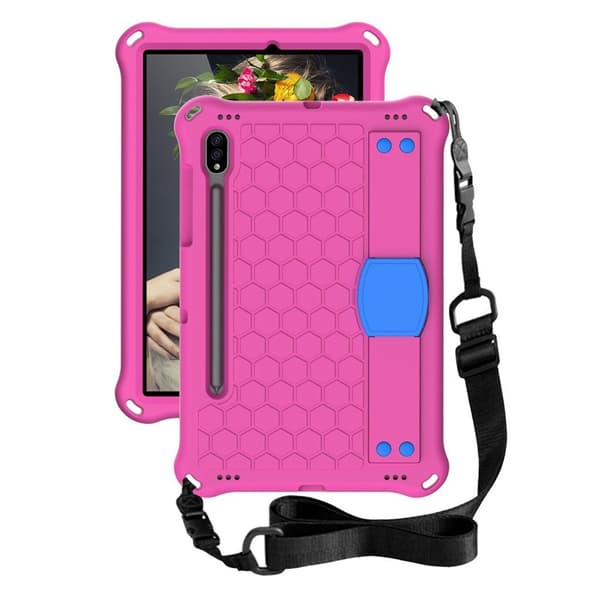 Honeycom mønster eva combo etui til Samsung Galaxy Tab S7 - Rose / blå Pink