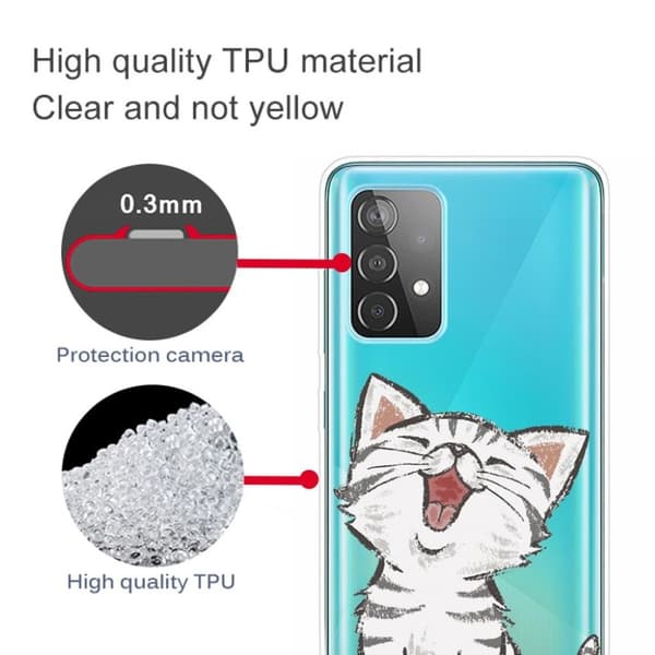 Deco Samsung Galaxy A72 5G Etui - Katt Silver grey
