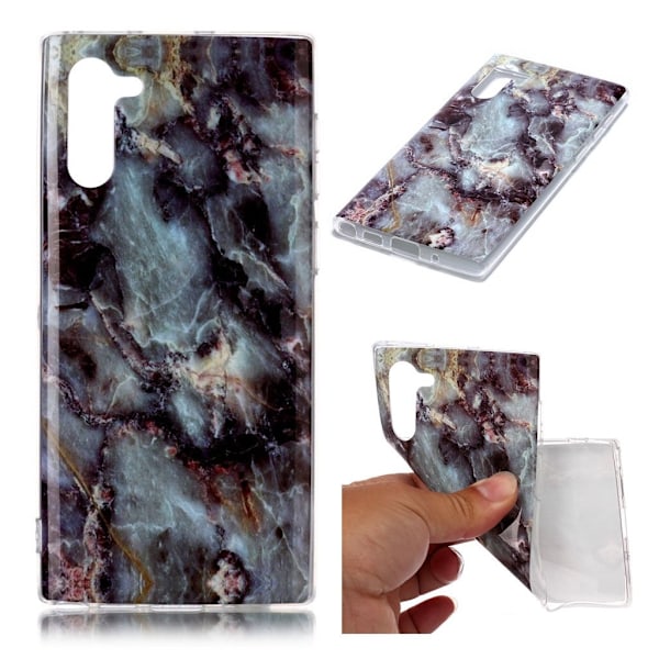 Marmormotiv Samsung Galaxy Note 10 skal - Blågrön / Svart Marmor multifärg