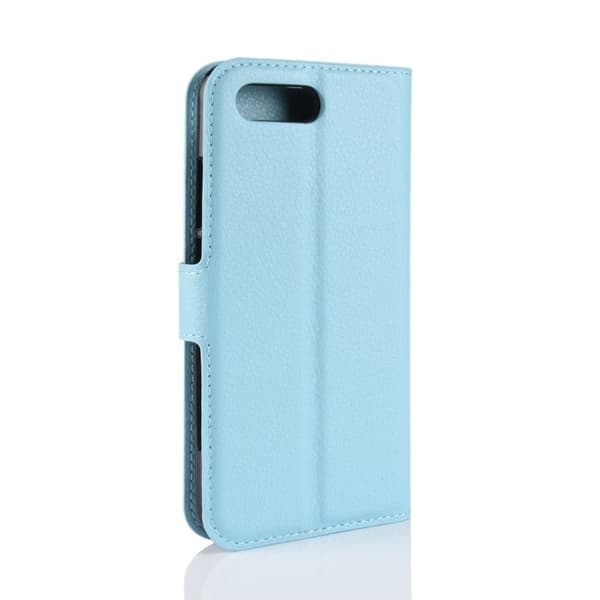 Huawei Honor 10 mobilfodral PU läder litchi textur stående läge plånbok - Blå Blå