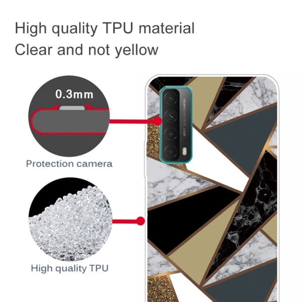 Marble Huawei Y7A / P Smart 2021 Etui - Eartly Klinkekule Fragmenter Multicolor