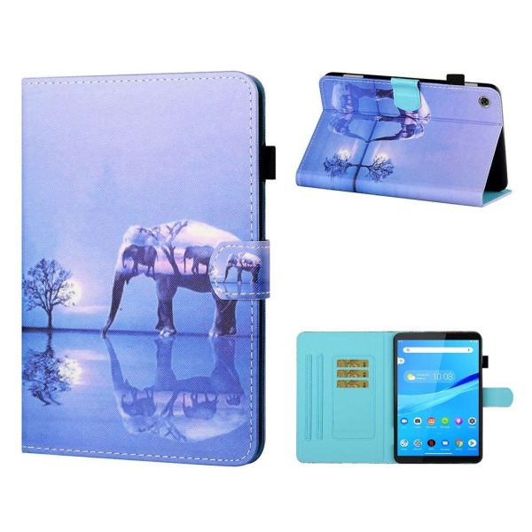 Lenovo Tab M10 FHD Plus cool pattern leather flip case - Elephan Multicolor