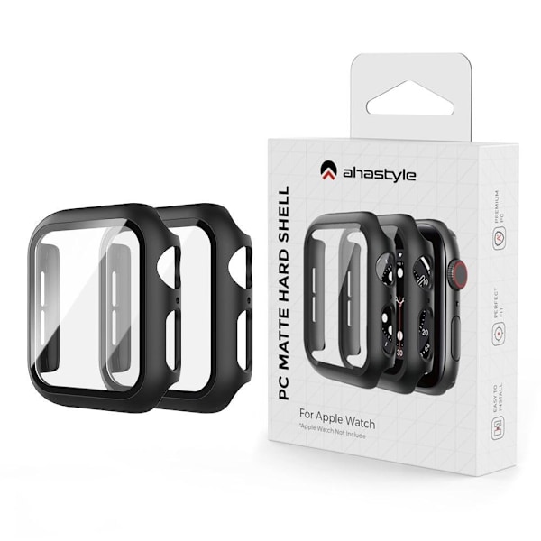 2 kpl AHASTYLE Apple Watch Series 8 (45mm) / Watch Ultra suojus karkaistulla lasilla - Musta Black