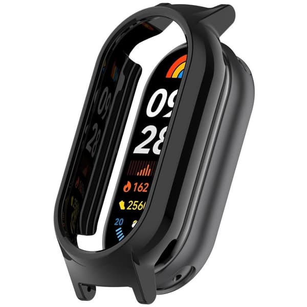 Urkasse Xiaomi Mi Band 9 Ceramic Edition / 8 NFC / 8 Hollow-Out 12mm Lug Bumpresistent Protective Frame - Sort Black