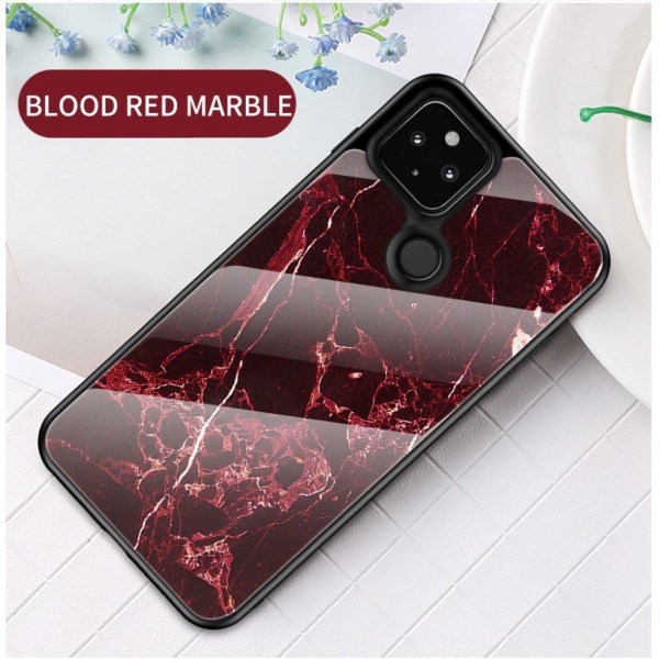 Fantasy marmor Google Pixel 4a 5G cover - Blood rød marmor Red