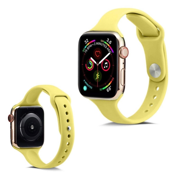 Apple Watch Series 5 44mm simpel silikone Urrem - Gul Yellow