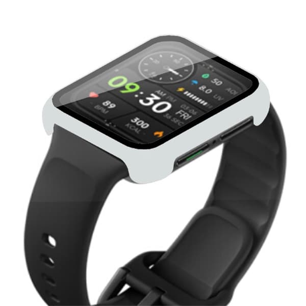 Oppo Watch 2 (42mm) simple cover with tempered glass screen protector - White Vit