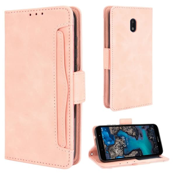 Modernt Nokia C1 Plus fodral med plånbok - Rosa Rosa