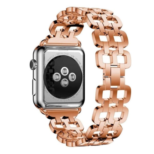 Apple Watch 42mm 8 formet rustfrit Urrem - Rødguld Pink