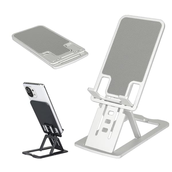 Universal telefonhållare i aluminium för skrivbord - Silver Silvergrå