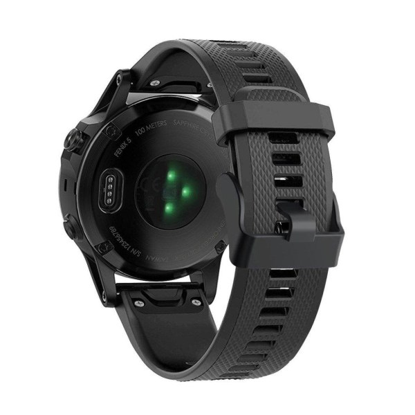 Garmin Fenix 5 joustava silikoninen ranneke - Musta Black