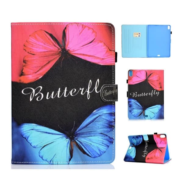 iPad Pro 11" (2018) mønstered læder flip etui - Livlige Sommerfugl Multicolor