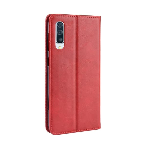 Samsung Galaxy A50 vintage nahkakotelo - Punainen Red