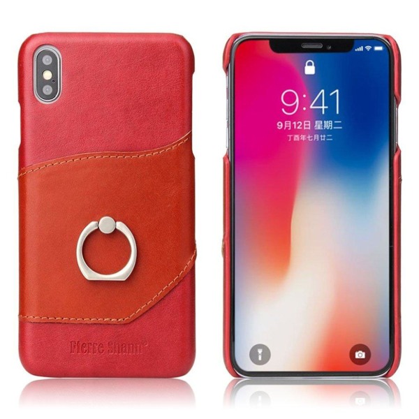 FIERRE SHANN iPhone Xs Max etui i okselæder - Rød Red