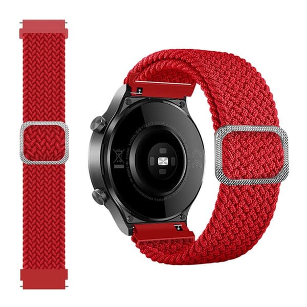22m Universal braid pattern watch strap - Red Röd