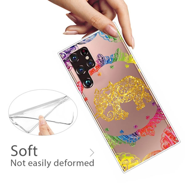 Deco Samsung Galaxy S22 Ultra Suojakotelo - Elephant Mandala Pattern Multicolor