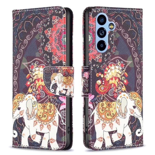 Wonderland Samsung Galaxy A54 Flippetui - Blomst og Elefant Multicolor