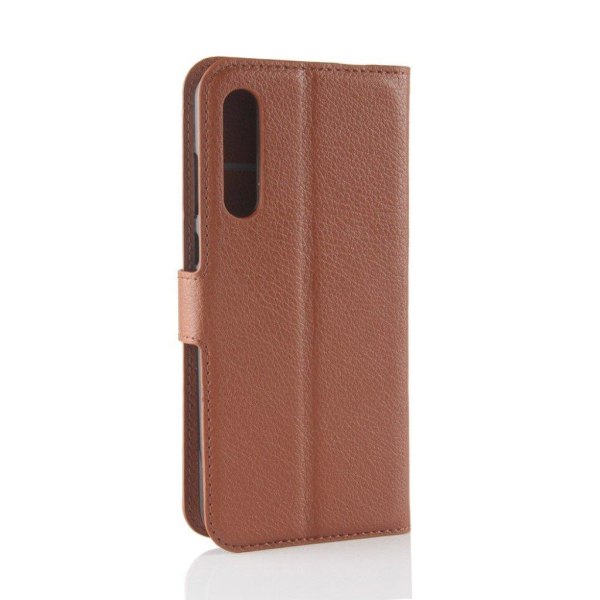 Huawei P20 Pro litchi tekstur PU læder flip etui - Brun Brown