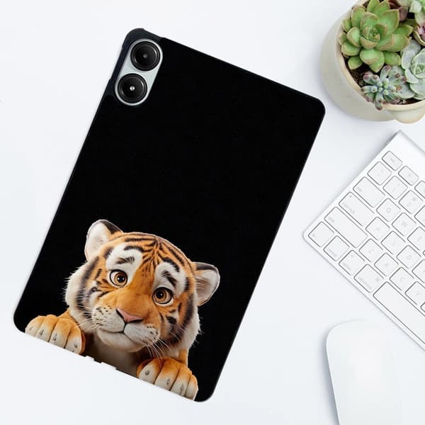 Flexible Case Xiaomi Redmi Pad Pro 5G / Pad Pro / Poco Pad 4G Pattern Printing Slim Tablet Protective Cover - Little Tiger Brown