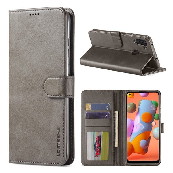 LC.IMEEKE Samsung Galaxy A11 / M11 Flip kotelot - Harmaa Silver grey