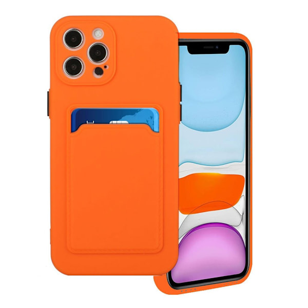 Card Holder Suojakuori For iPhone 12 / 12 Pro - Oranssi Orange