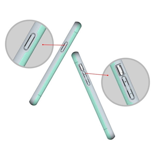 Børstet etui med kickstand til iPhone Xr - Cyan Green