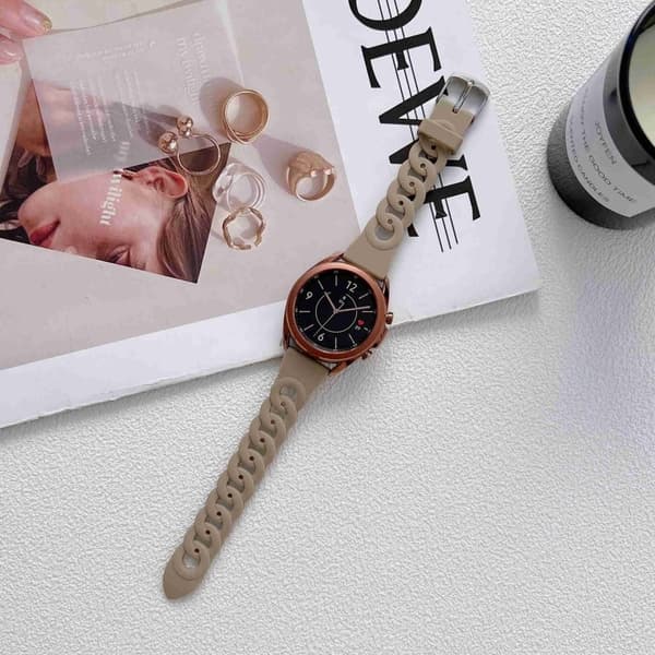 22 mm universal klockarmband i silikon med cool cirkeldesign - Brun Brun