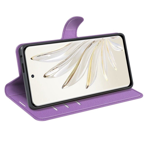 Klassisk Honor 70 Pro Flip Etui - Lilla Purple