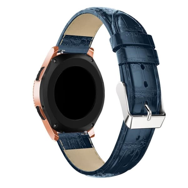 Samsung Galaxy Watch (42mm) klockarmband i äkta läder - Blå Blå