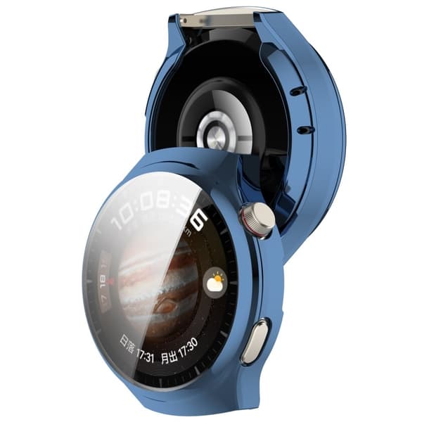 Huawei Watch 4 Pro Flexible Watch Case Anti Scratch Full Dekselage Protective Deksel - Electroplate Silver Blue