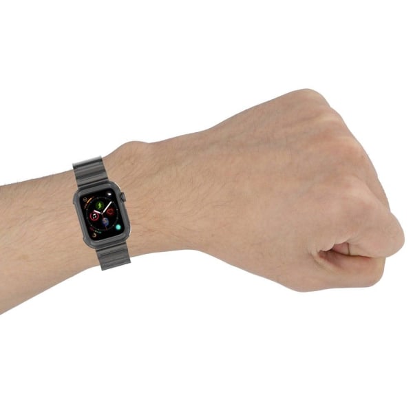 Apple Watch Series 8 (41mm) klar silikoneurrem med cover - Sort Black