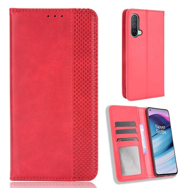 Bofink Vintage OnePlus Nord CE 5G læderetui - Rød Red