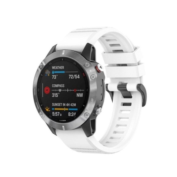 Garmin Fenix 6X Pro silicone watch band - White Vit