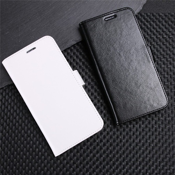 Crazy Horse Sony Xperia XZ2 Compact PU læder flip etui - Sort Black