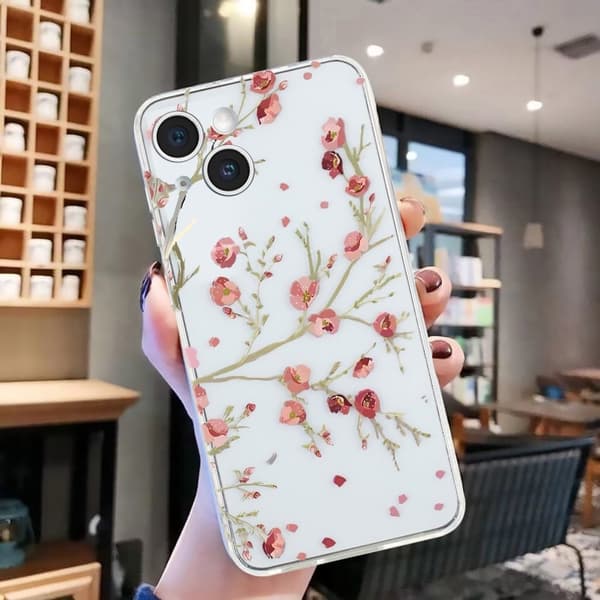 Deco iPhone 15 Plus skal - Blomma Rosa