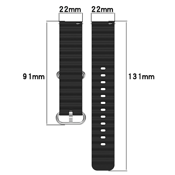 22 mm universal klockarmband i silikon - Vinröd Röd