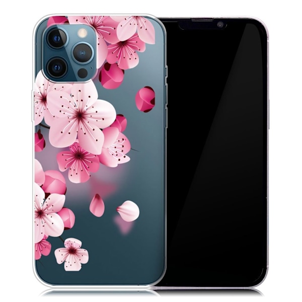 Blød, fleksibel stødabsorbering Slim Pattern Printing Transparent Protective Case iPhone 13 Pro 6.1 inch - Lyserød Pink