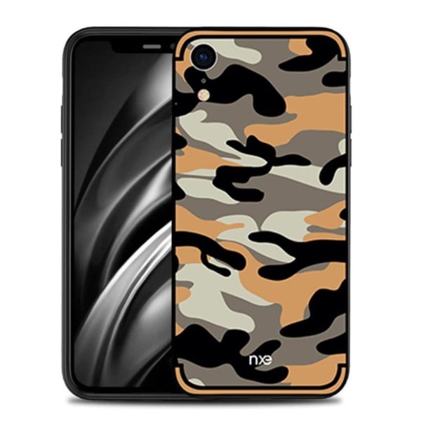 iPhone Xr NXE kamouflage mönstrat hybridplast mobilskal - Orange Orange