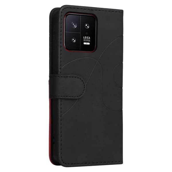 Teksturoitu nahkakotelo hihnalla Xiaomi 13 - Musta Black