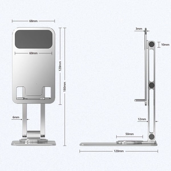 Universal aluminiumslegering til stationær telefon og tablet - Sølv Silver grey