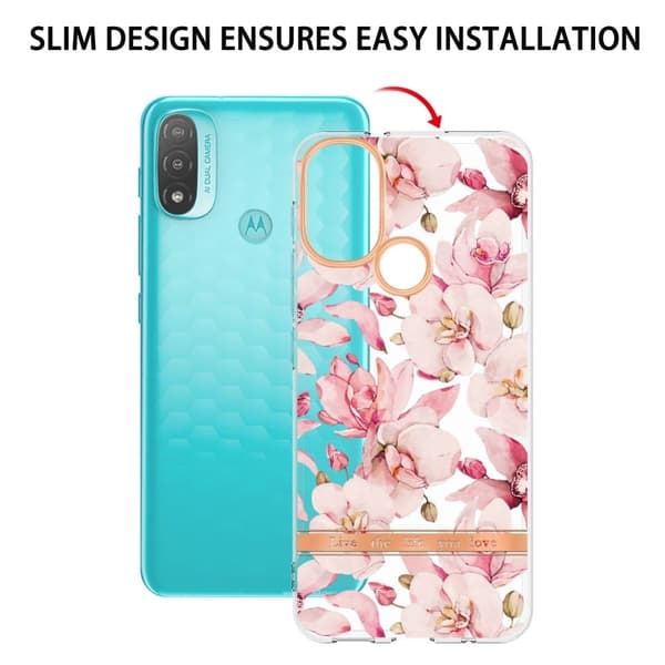 Supertunt och hållbart mjukfodral för Motorola Moto E30 / E20 / E40 - Rosa Gardenia Rosa